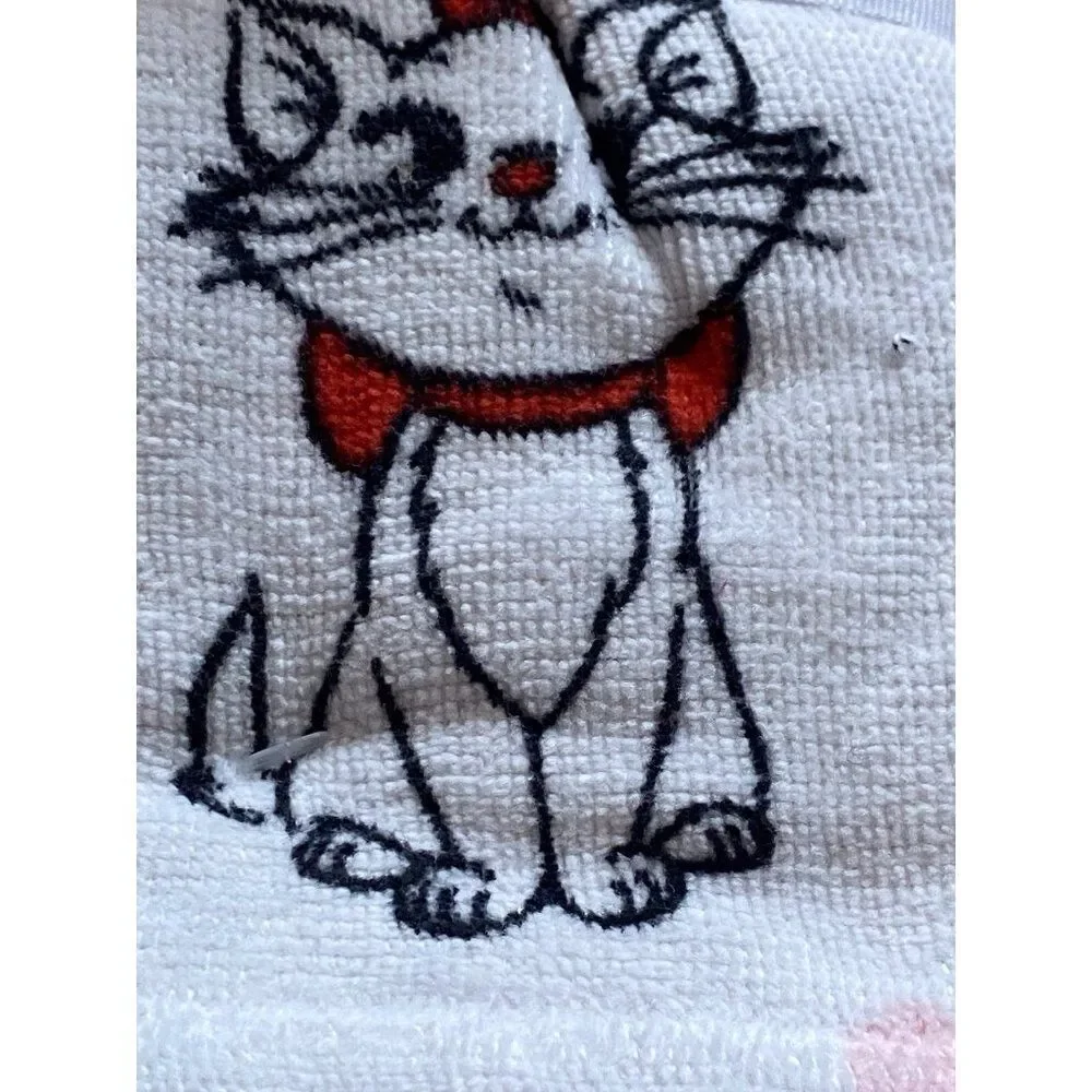 2 Pack Disney The Aristocats MARIE Valentines Hearts‎ Bath Hand Towels 16 X 26”